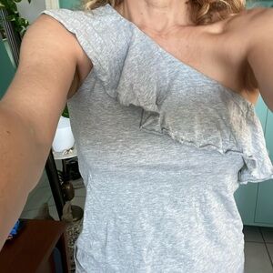 One shoulder top size S color grey Banana Republic. Like new.